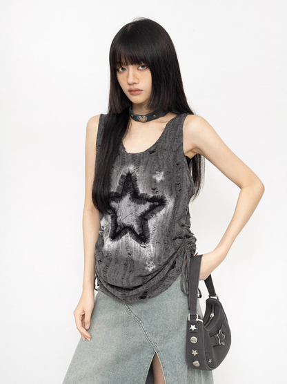 Vintage-Like Star Design Sleeveless