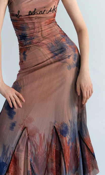 Farbenfrohe Farbe A-Line-Kleid