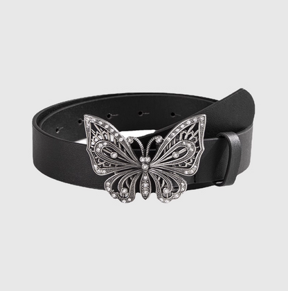 Butterfly motif black belt
