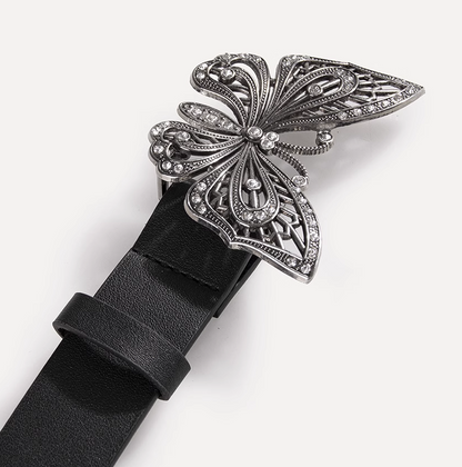 Butterfly motif black belt