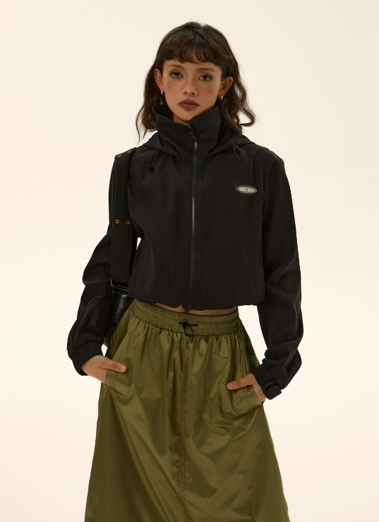 outdoor hooded short jacket