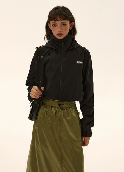 outdoor hooded short jacket