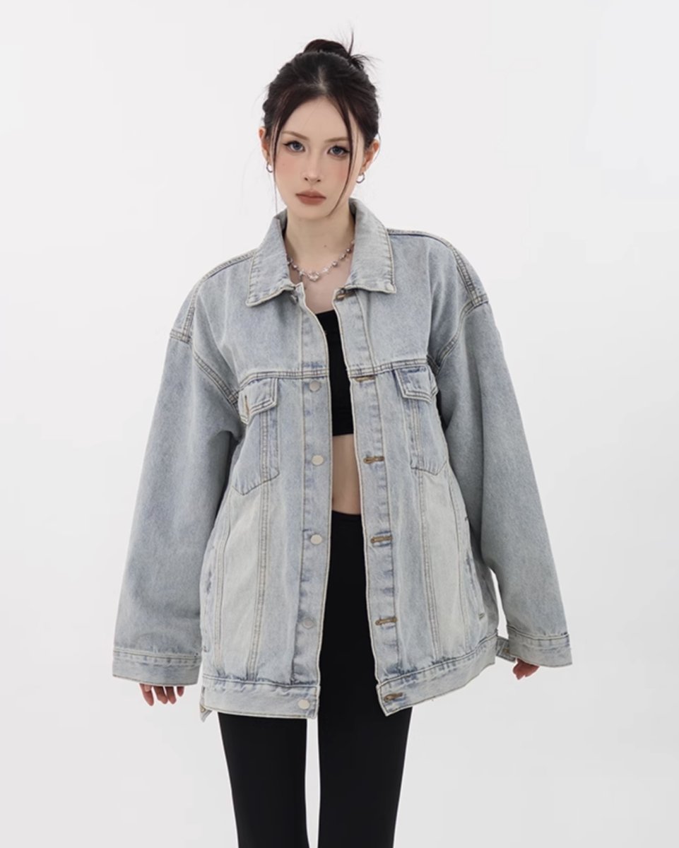 Retro-washed denim jacket