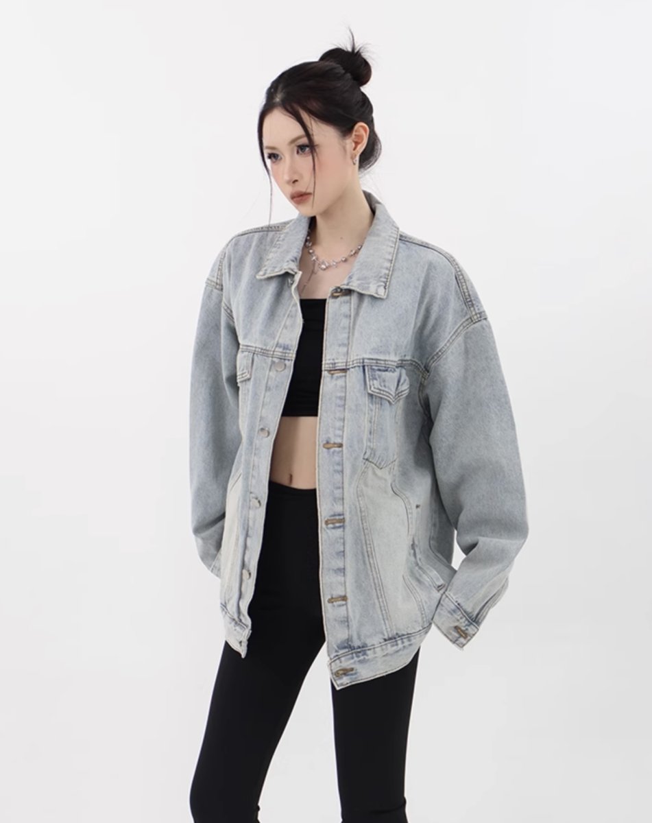 Retro-washed denim jacket