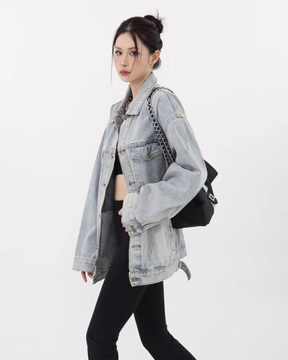 Retro-washed denim jacket