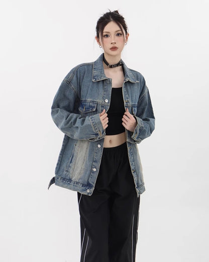 Retro-washed denim jacket