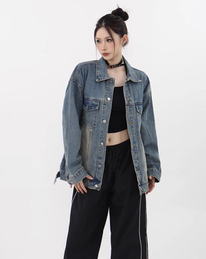 Retro-washed denim jacket