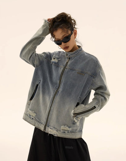 Gradient denim jacket