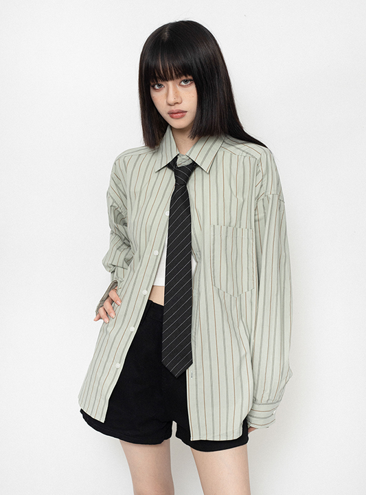 Casual color stripe shirt