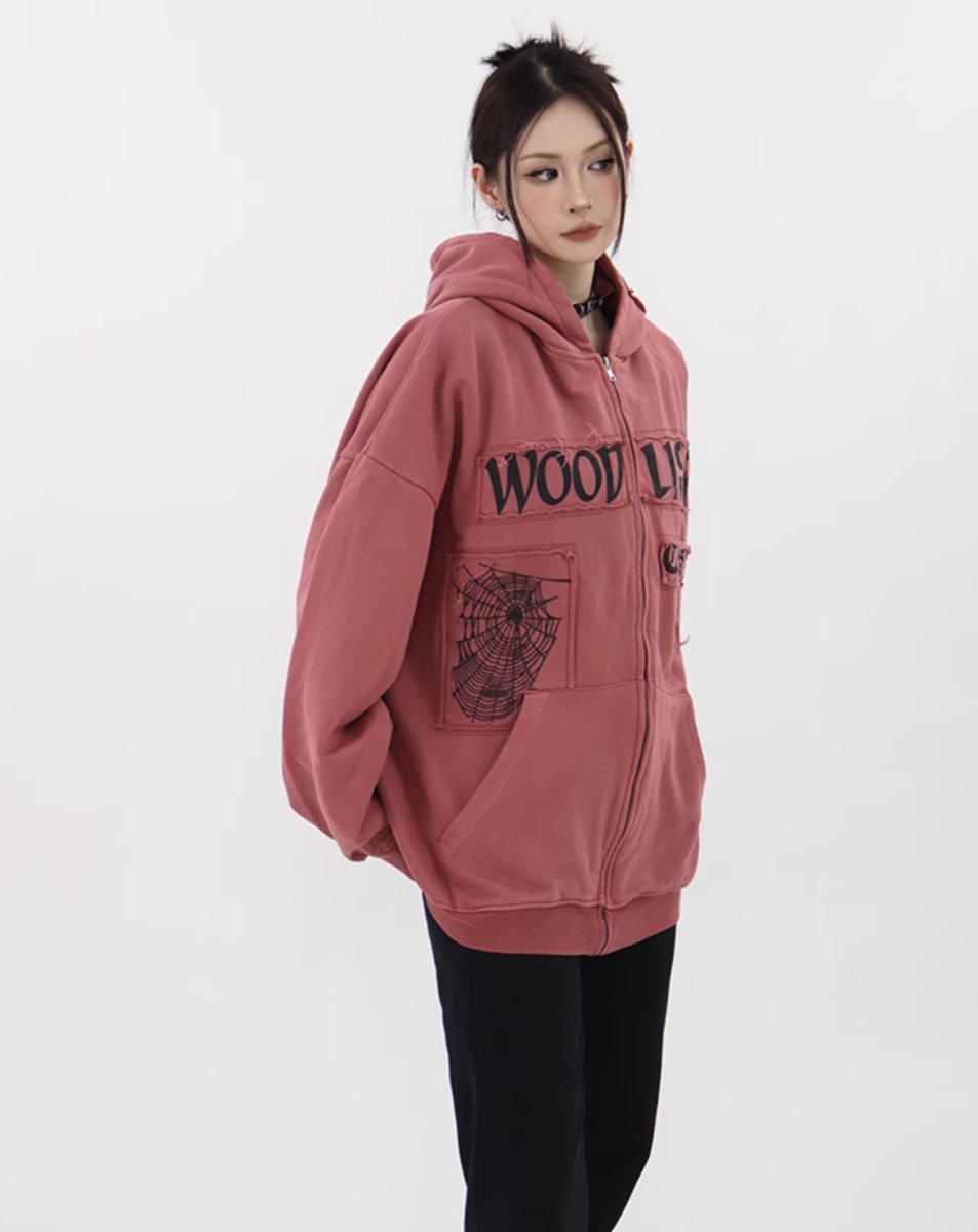 Retro Patch Print Hoodie