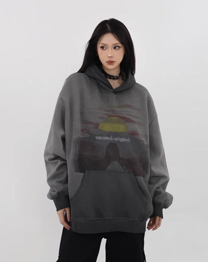 Retro Print Hoodie