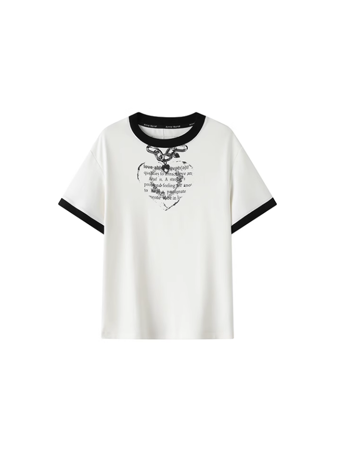 Chain Design Ringer T-Shirt