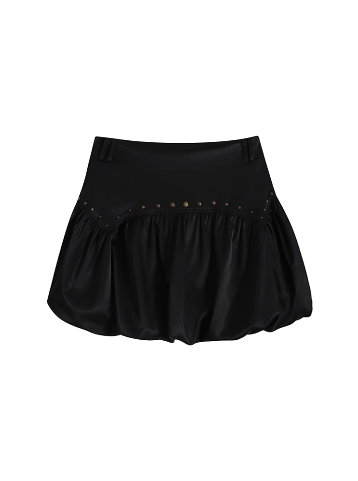 Studded balloon short skirt