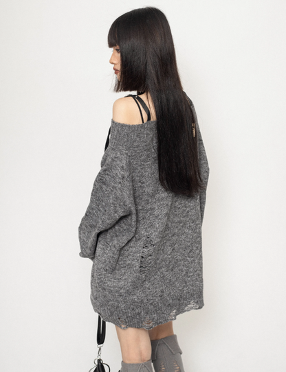 Fauler Stil One-Shoulder-Design-Pullover