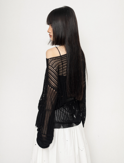 Knitted Hollow Blouse Top