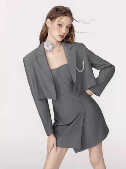 Short Jacket & Suspender Dress Suit
