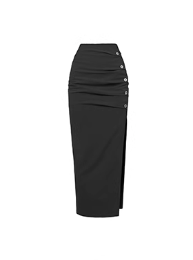 Slit Middle Hip Hug Long Skirt