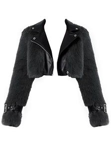 Fur mode short leather jacket