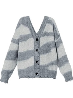 Dark Striped V-Knit Cardigan – UrbanSheek