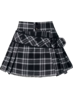 Mode Check High Waist Slim Pleated Skirt