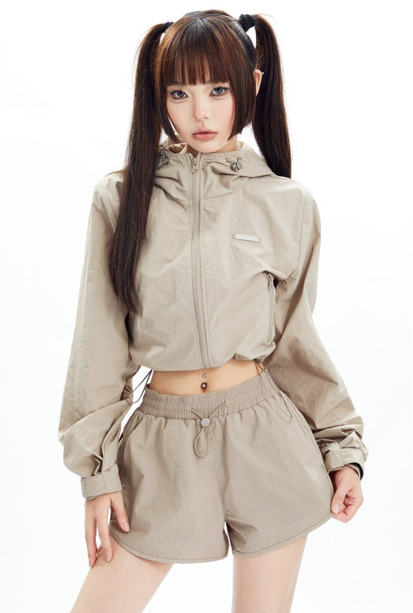 Sports Style Short Jacket & Shorts