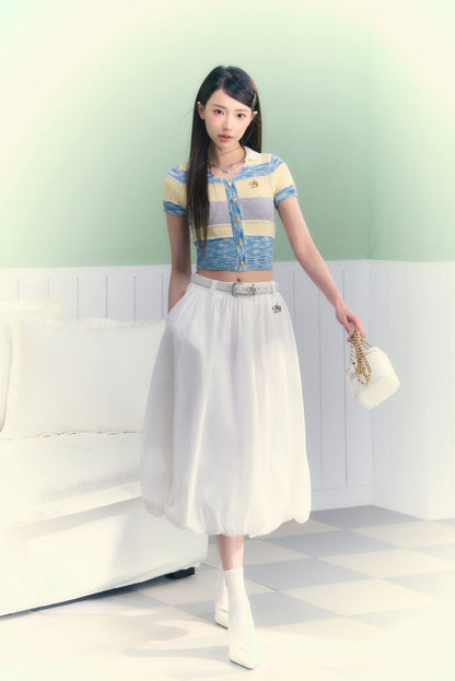 A-line balloon silhouette skirt