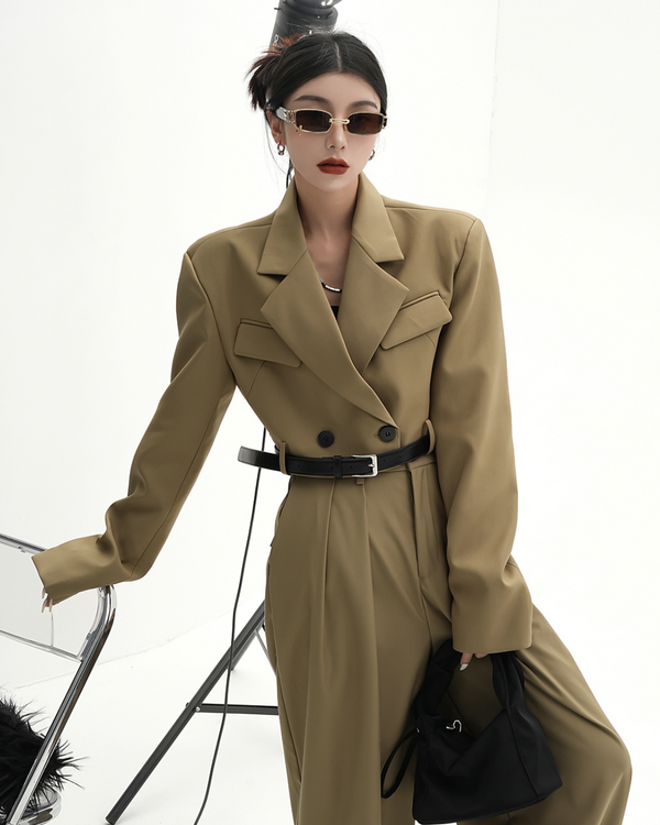 Two-Piece Short Jacket＆Mop Suit Pants