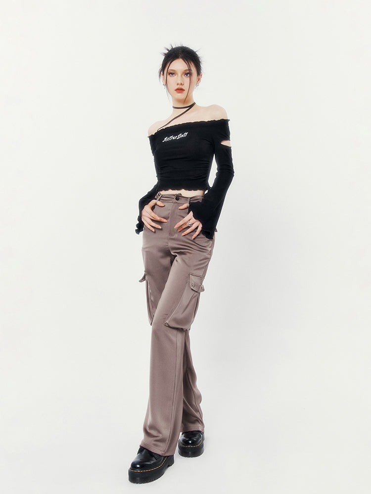 Satin Draped Casual Pants