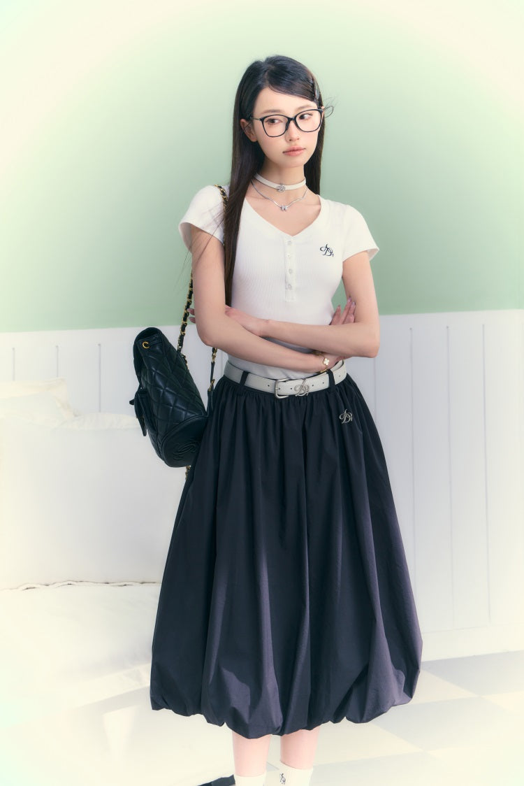 A-line balloon silhouette skirt