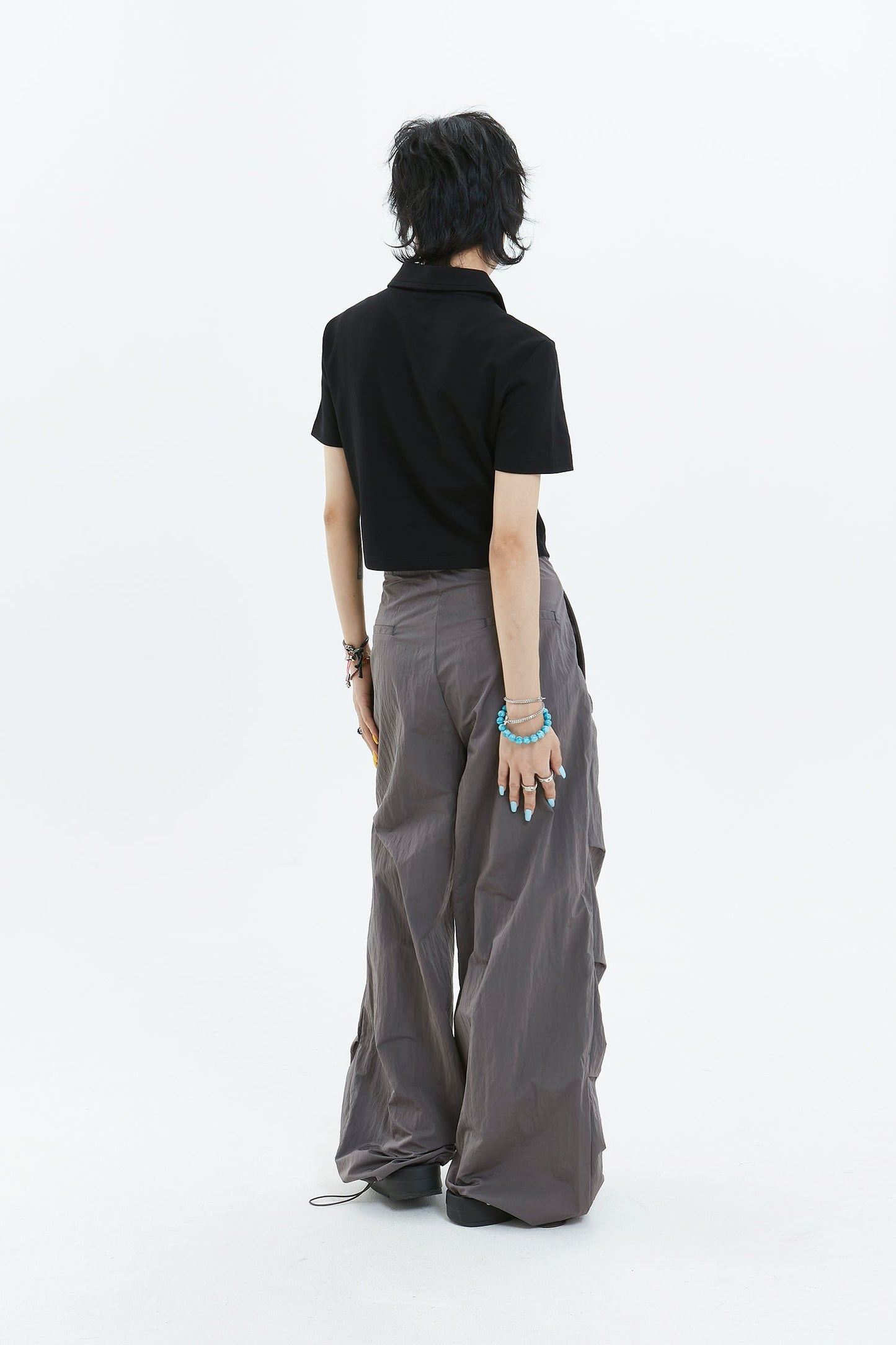 Casual loose parachute pants