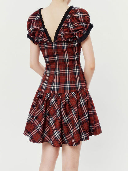 Retro Red Check Dress