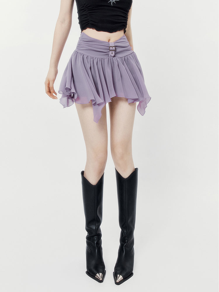 Tulle Pleated Short Skirt