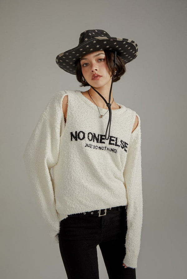 Open Shoulder Loose Knit