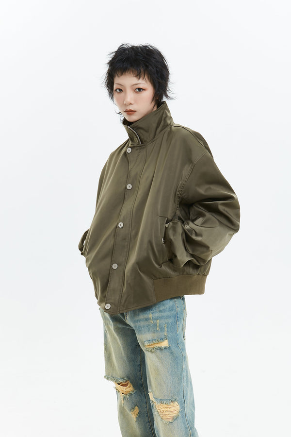 Retro Street Style Stand Collar Jacket