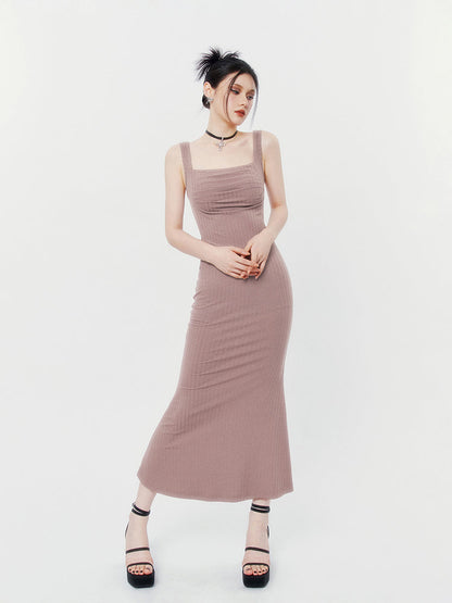 Square Neck Mermaid Skirt Dress