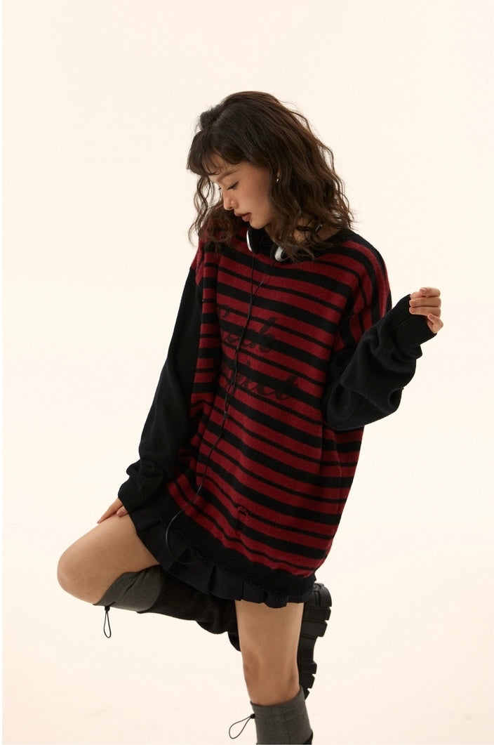 Bicolor Stripe Knit