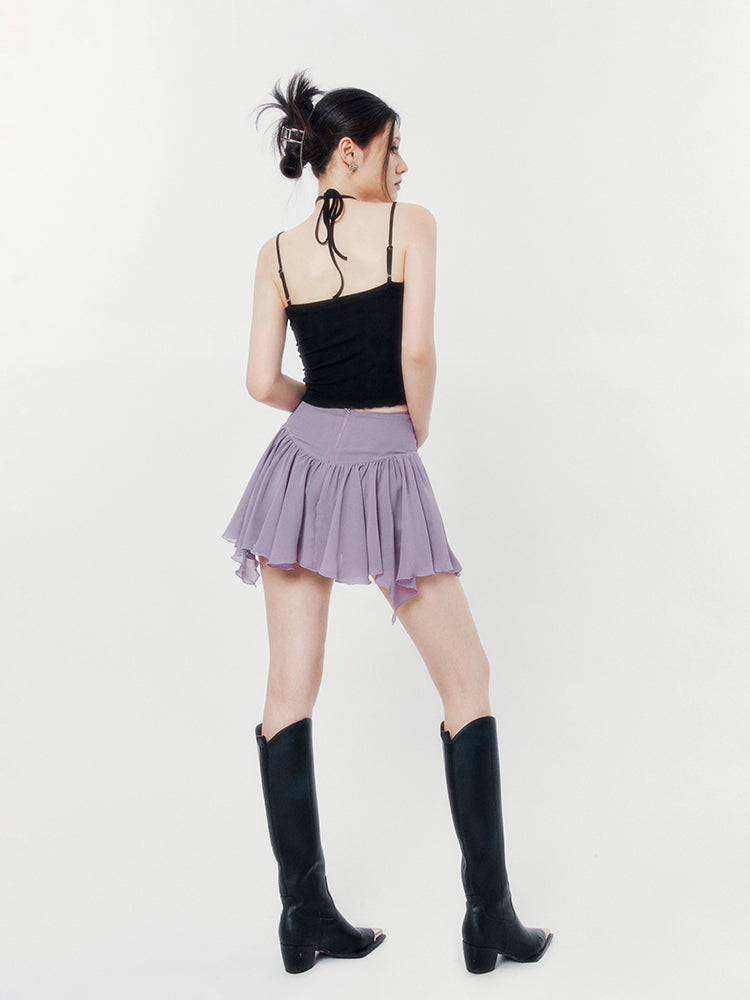 Tulle Pleated Short Skirt