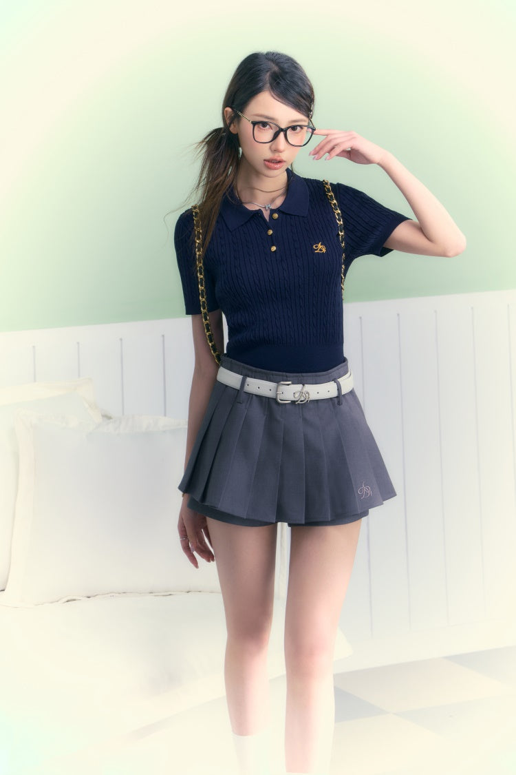 Slim Twist Knit Polo Shirt