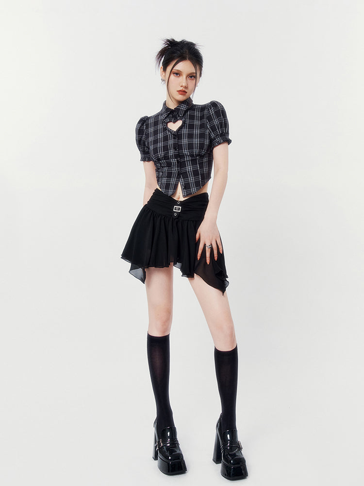 Tulle Pleated Short Skirt