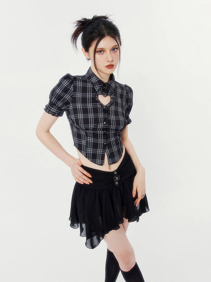 Tulle Pleated Short Skirt