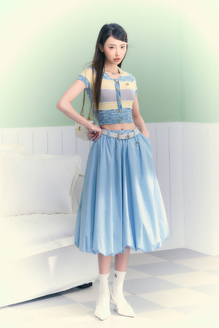 A-line balloon silhouette skirt