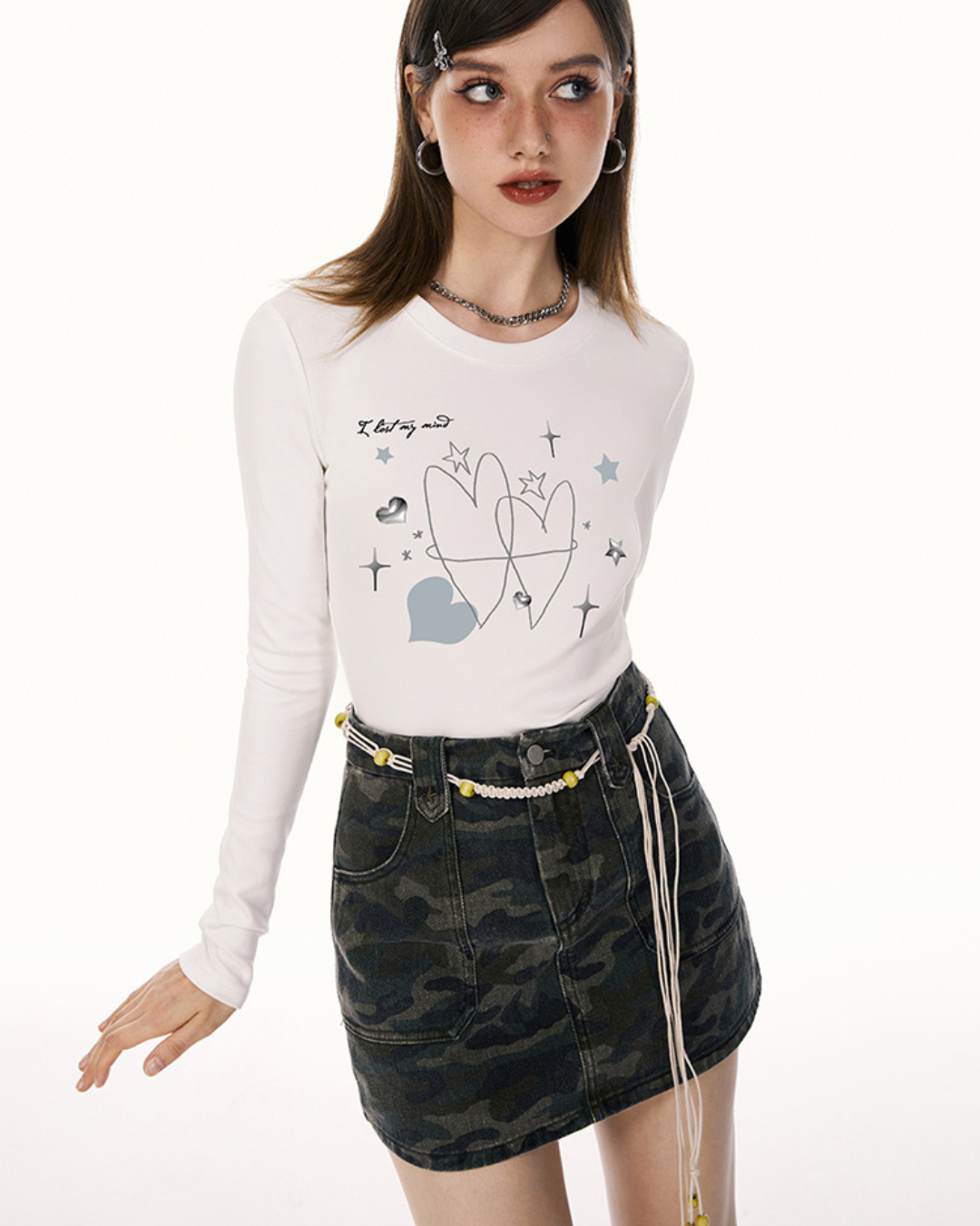 Heart Design Long Sleeve T-Shirt