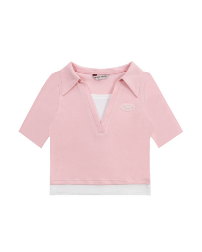 Korean V-Neck Polo Shirt