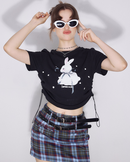 Rabbit Print Pattern Short Tops