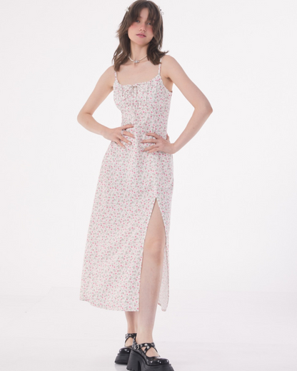 Retro Chiffon Floral Dress