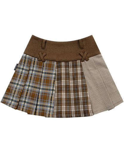 Retro Plaid Pleated Skirt