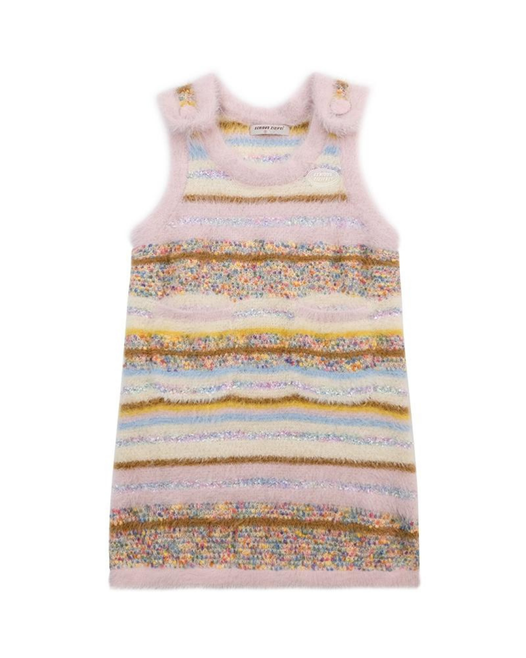 Pastel Multi Border Sleeveless Dress