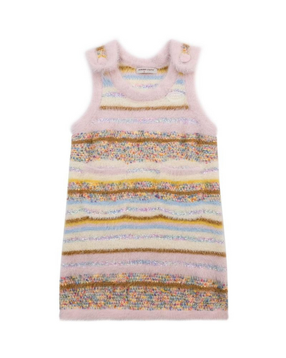 Pastel Multi Border Sleeveless Dress