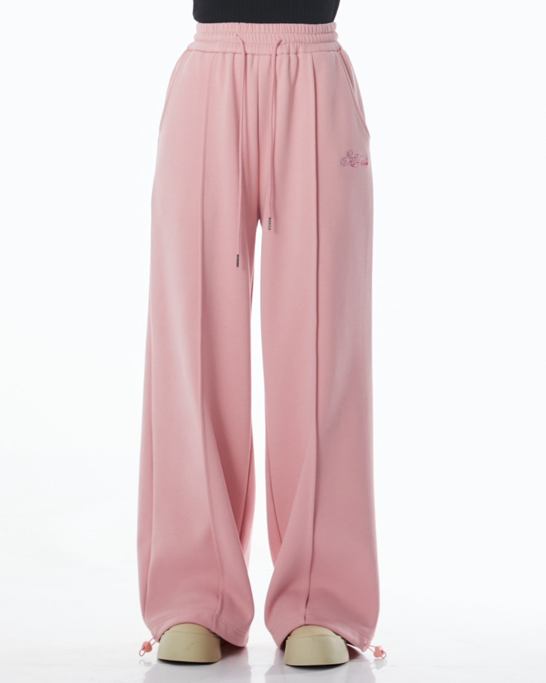 Retro Pink Velvet Wide-leg Pants