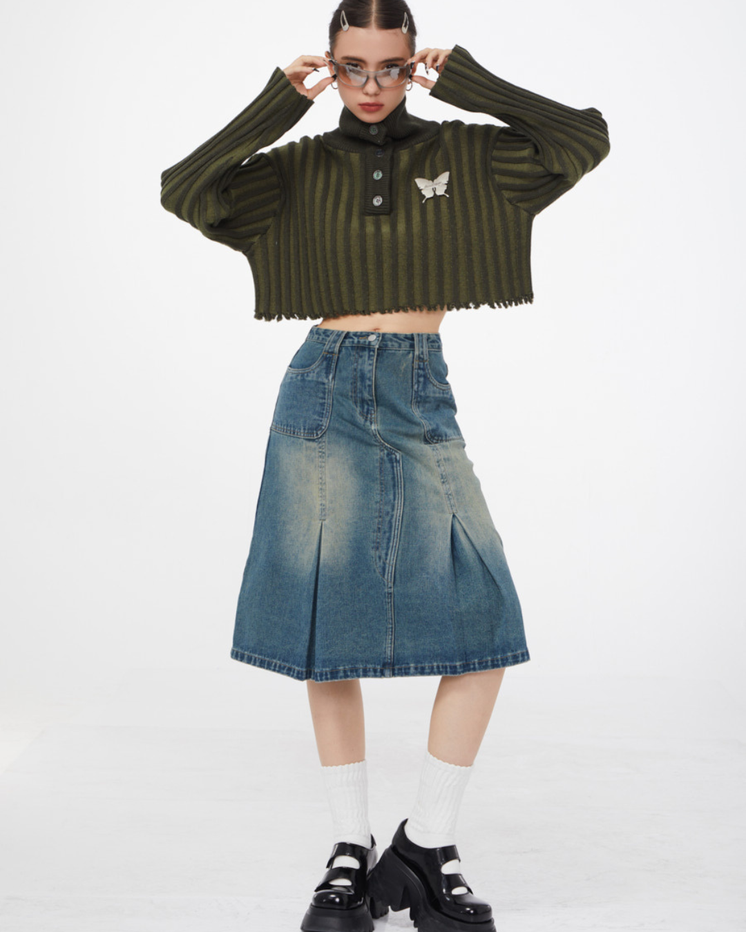 Retro Denim Skirt